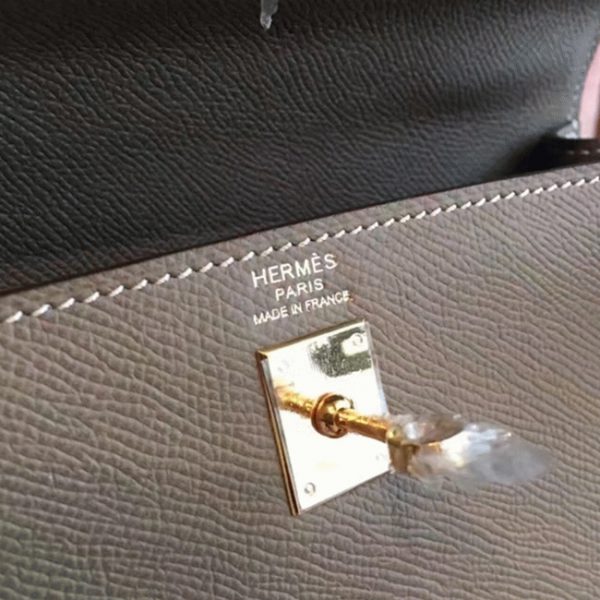 Contrefaçon Sac à main Hermès Kelly Sellier 28cm étoupe Epsom – Image 6