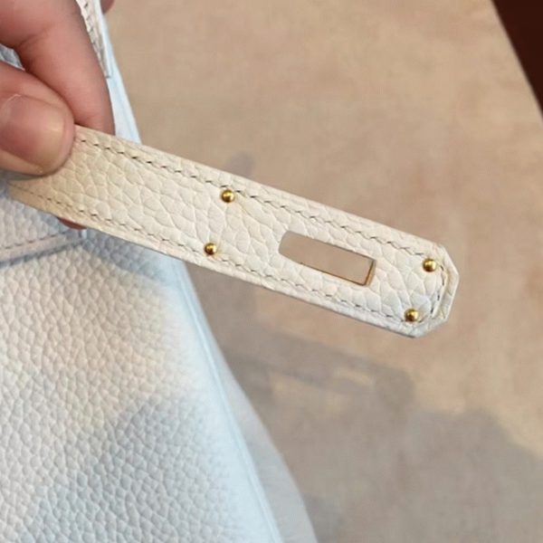 Imitation Sac à main Hermès Kelly Retourne 28cm Blanc Clémence – Image 4