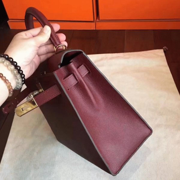 Copie Sac à main Hermès Kelly Sellier 28cm Bordeaux Epsom – Image 9