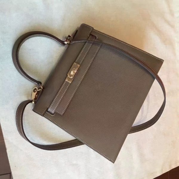 Contrefaçon Sac à main Hermès Kelly Sellier 28cm étoupe Epsom – Image 5