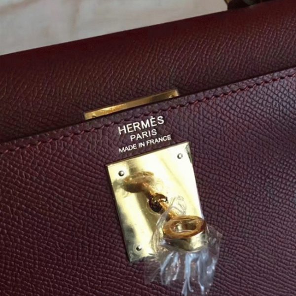 Copie Sac à main Hermès Kelly Sellier 28cm Bordeaux Epsom – Image 2