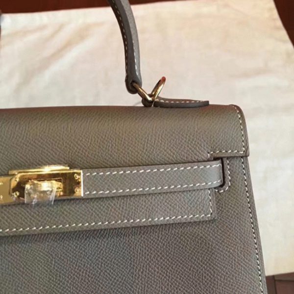Contrefaçon Sac à main Hermès Kelly Sellier 28cm étoupe Epsom – Image 4