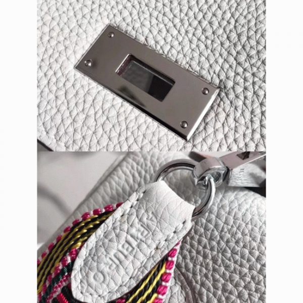 Réplique Sac à main Hermès Kelly 28cm Blanc avec Poignée Zigzag – Image 4