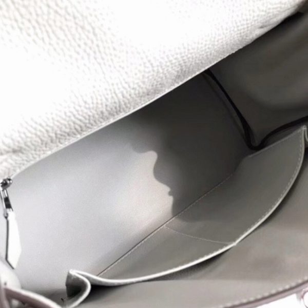 Réplique Sac à main Hermès Kelly 28cm Blanc avec Poignée Zigzag – Image 2