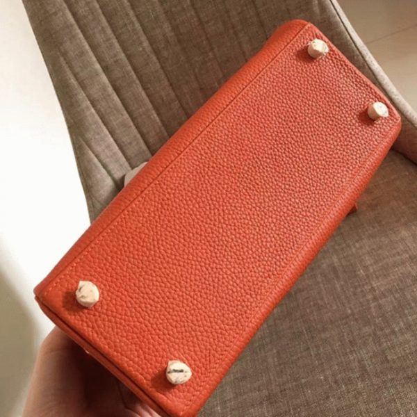 Fausse Sac à main Hermès Kelly Retourne 28cm Orange Clémence – Image 8