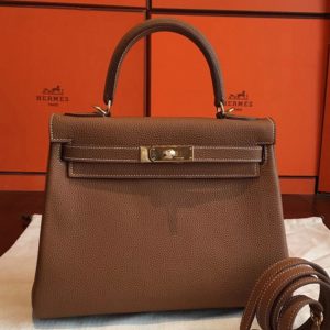 Contrefaçon Sac à main Hermès Kelly Retourne 28cm Gold Clémence