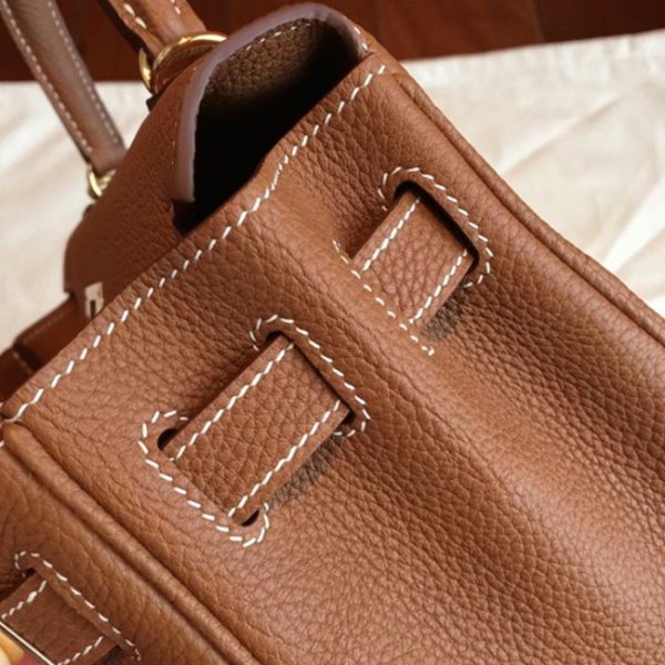 Contrefaçon Sac à main Hermès Kelly Retourne 28cm Gold Clémence – Image 2
