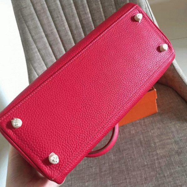 Réplique Sac à main Hermès Kelly Retourne 28cm Rouge Clémence – Image 2