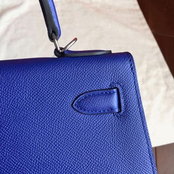 Fausse Pas Cher Sac à main Hermès Kelly Sellier 28cm Bleu électrique Epsom – Image 5