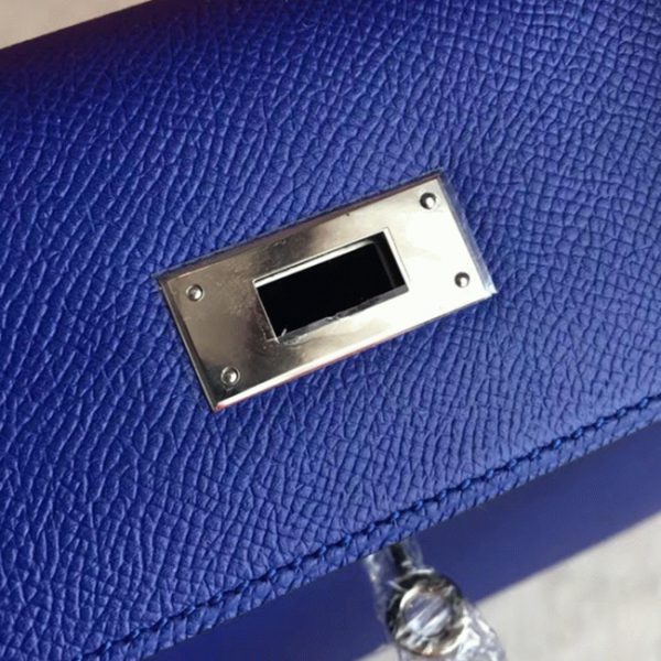 Fausse Pas Cher Sac à main Hermès Kelly Sellier 28cm Bleu électrique Epsom – Image 3