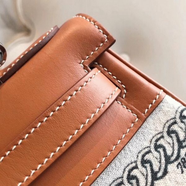Réplique de designer Sac à main Hermès Kelly 28cm De Camp Decha?née Toile – Image 7