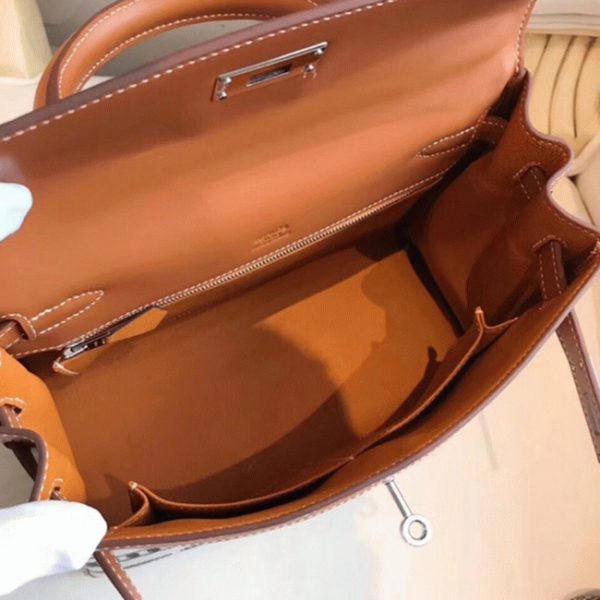 Réplique de designer Sac à main Hermès Kelly 28cm De Camp Decha?née Toile – Image 6