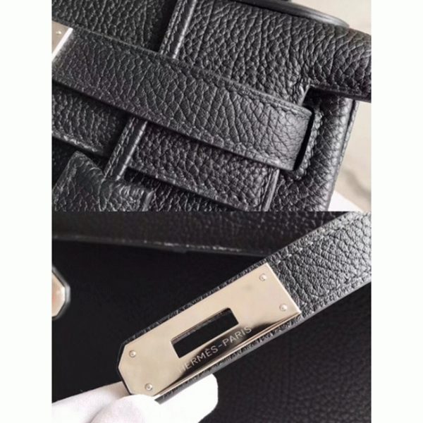 Réplique de luxe Sac à main Hermès Kelly 28cm Noir avec Poignée Zigzag – Image 8