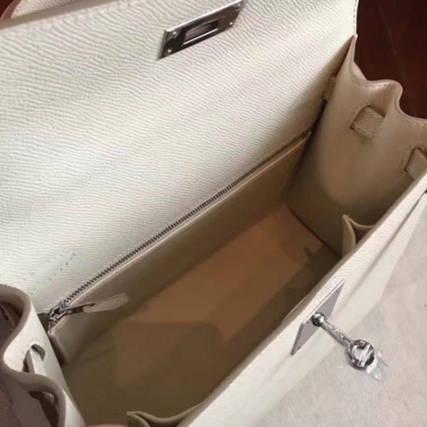 Contrefaçon Sac à main Hermès Kelly Sellier 28cm Blanc Epsom – Image 6