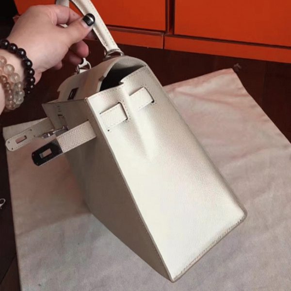 Contrefaçon Sac à main Hermès Kelly Sellier 28cm Blanc Epsom – Image 4
