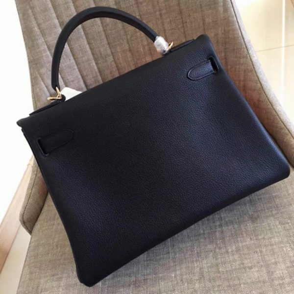 Réplique Sac à main Hermès Kelly Retourne 32cm Noir Clémence – Image 8