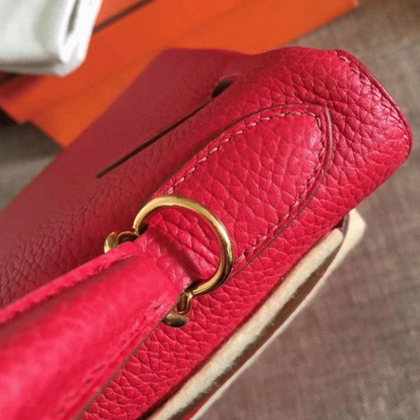 Fausse Sac à main Hermès Kelly Retourne 32cm Rouge Clémence – Image 4
