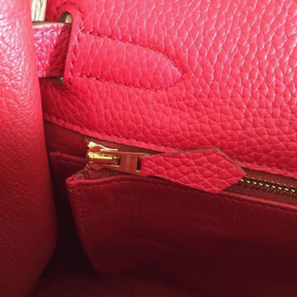 Fausse Sac à main Hermès Kelly Retourne 32cm Rouge Clémence – Image 3