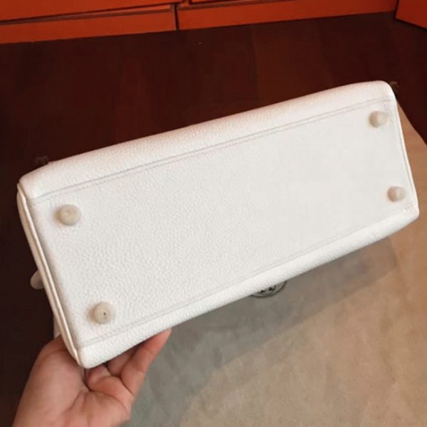 Réplique de designer Sac à main Hermès Kelly Retourne 32cm Blanc Clémence – Image 5