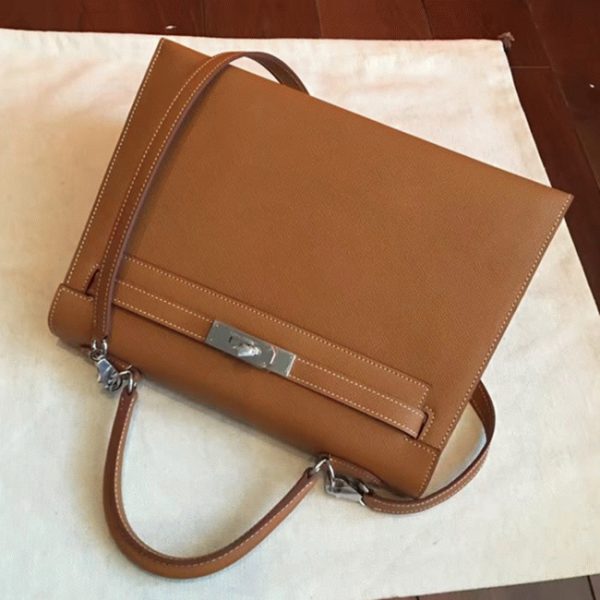 Contrefaçon Sac à main Hermès Kelly Sellier 32cm Marron Epsom – Image 8