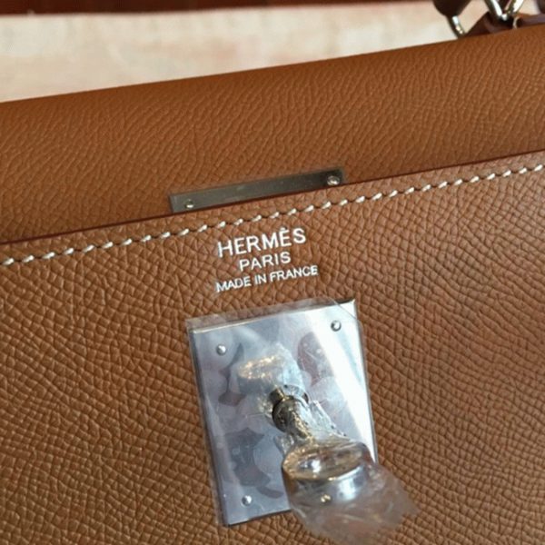 Contrefaçon Sac à main Hermès Kelly Sellier 32cm Marron Epsom – Image 5