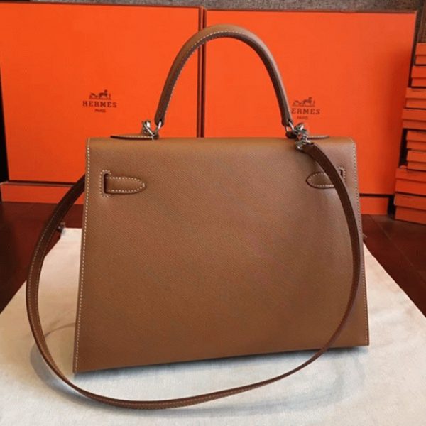 Contrefaçon Sac à main Hermès Kelly Sellier 32cm Marron Epsom – Image 4
