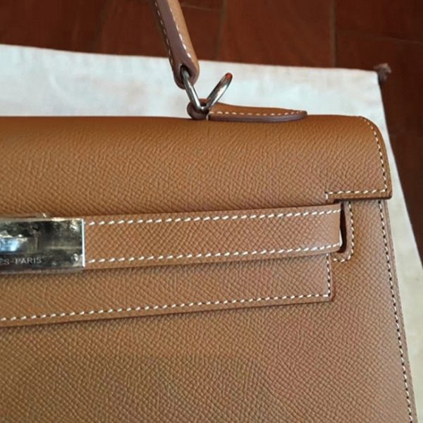 Contrefaçon Sac à main Hermès Kelly Sellier 32cm Marron Epsom – Image 2