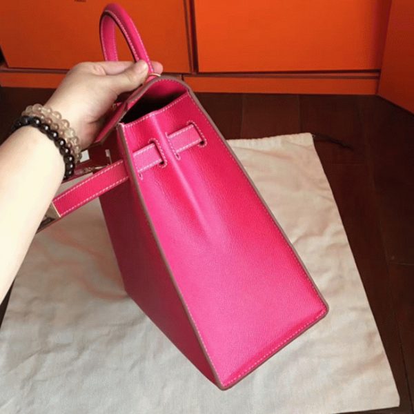 Fausse Sac à main Hermès Kelly Sellier 32cm Rose Tyrien Epsom – Image 6
