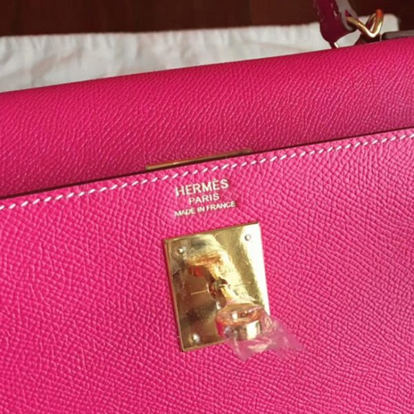 Fausse Sac à main Hermès Kelly Sellier 32cm Rose Tyrien Epsom – Image 5