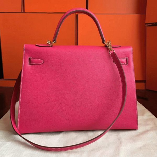 Fausse Sac à main Hermès Kelly Sellier 32cm Rose Tyrien Epsom – Image 2