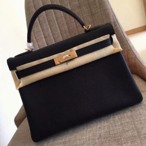 Réplique Sac à main Hermès Kelly Retourne 32cm Noir Clémence