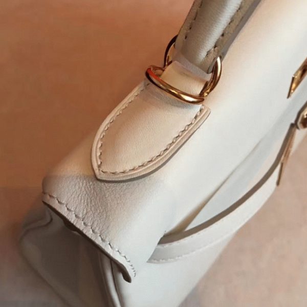 Fausse Sac à main Hermès Kelly Retourne 32cm Ivoire Swift – Image 4