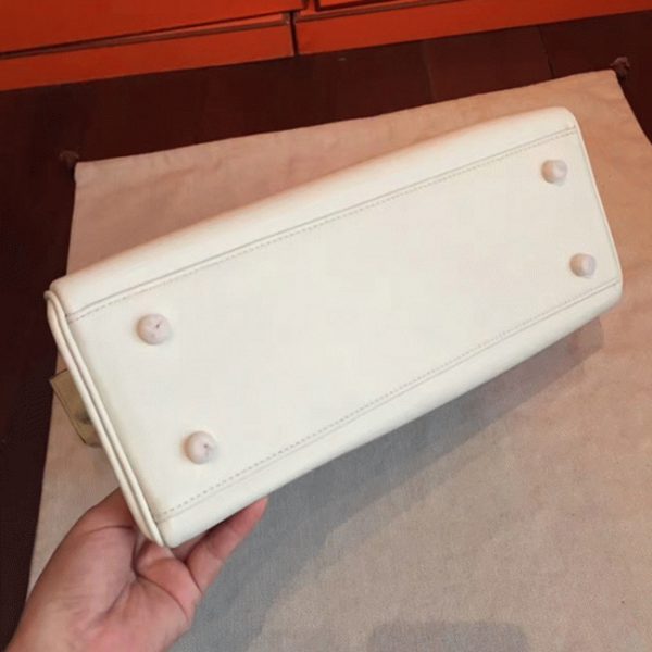 Fausse Sac à main Hermès Kelly Retourne 32cm Ivoire Swift – Image 2
