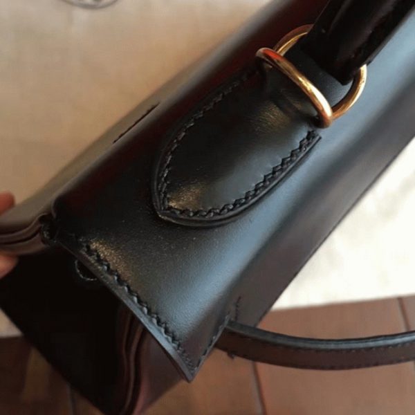 Réplique Sac à main Hermès Kelly Retourne 32cm Noir Box – Image 5