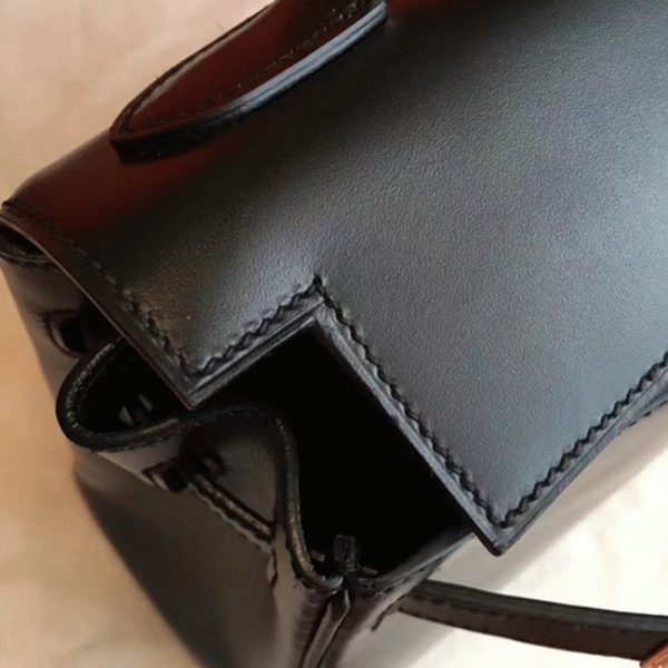 Réplique Sac à main Hermès Kelly Retourne 32cm Noir Box – Image 4