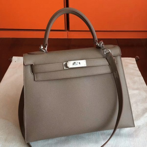 Réplique de luxe Sac à main Hermès Kelly Sellier 32cm étoupe Epsom