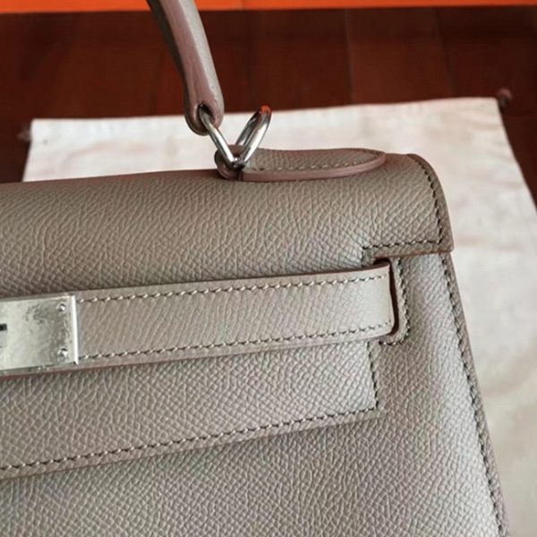 Réplique de luxe Sac à main Hermès Kelly Sellier 32cm étoupe Epsom – Image 4