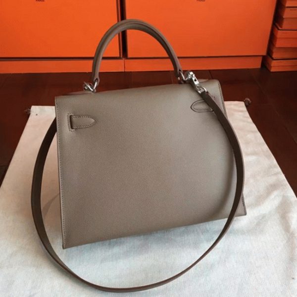 Réplique de luxe Sac à main Hermès Kelly Sellier 32cm étoupe Epsom – Image 3