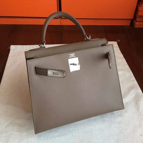 Réplique de luxe Sac à main Hermès Kelly Sellier 32cm étoupe Epsom – Image 2