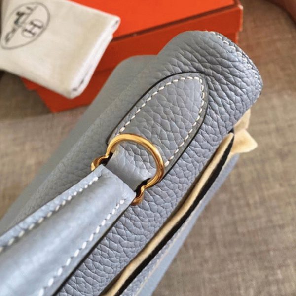Fausse Sac à main Hermès Kelly Retourne 32cm Bleu Lin Clémence – Image 8