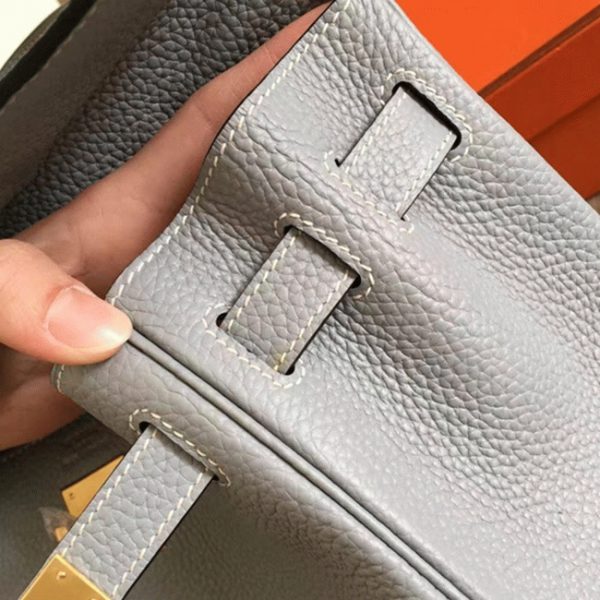 Fausse Sac à main Hermès Kelly Retourne 32cm Bleu Lin Clémence – Image 7