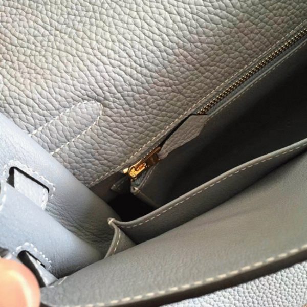 Fausse Sac à main Hermès Kelly Retourne 32cm Bleu Lin Clémence – Image 2
