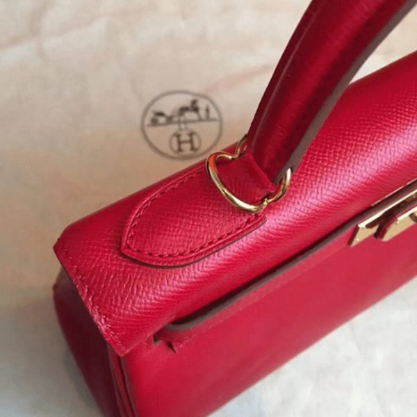 Réplique Sac à main Hermès Kelly Sellier 32cm Rouge Epsom – Image 6