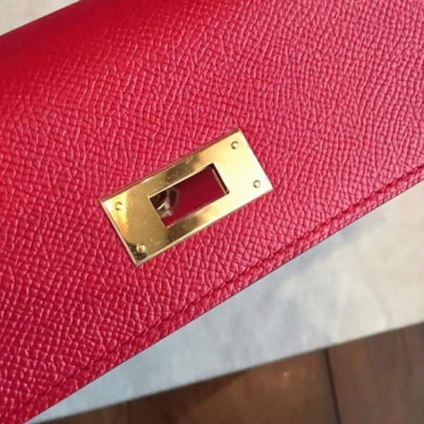 Réplique Sac à main Hermès Kelly Sellier 32cm Rouge Epsom – Image 5