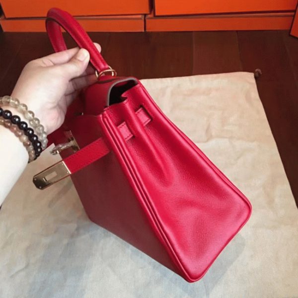 Réplique Sac à main Hermès Kelly Sellier 32cm Rouge Epsom – Image 4
