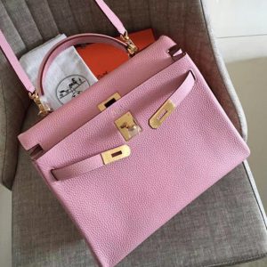 Réplique Sac à main Hermès Kelly Retourne 32cm Rose Clémence