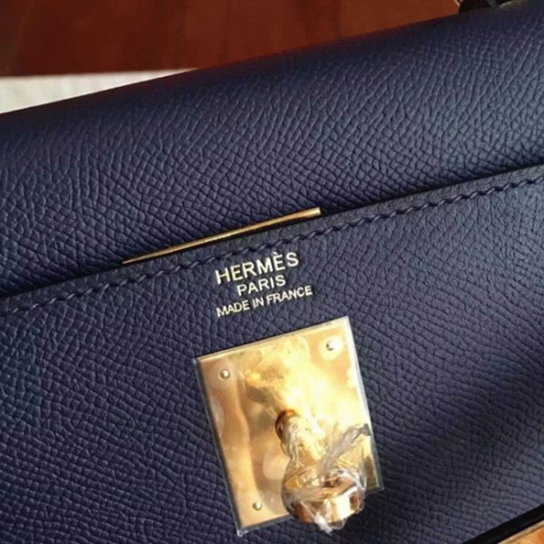 Fausse AAA Sac à main Hermès Kelly Sellier 32cm Saphir Epsom – Image 5