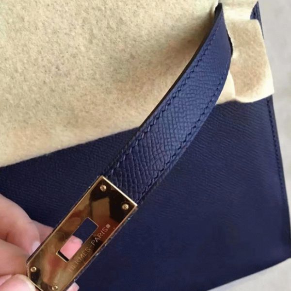 Fausse AAA Sac à main Hermès Kelly Sellier 32cm Saphir Epsom – Image 4