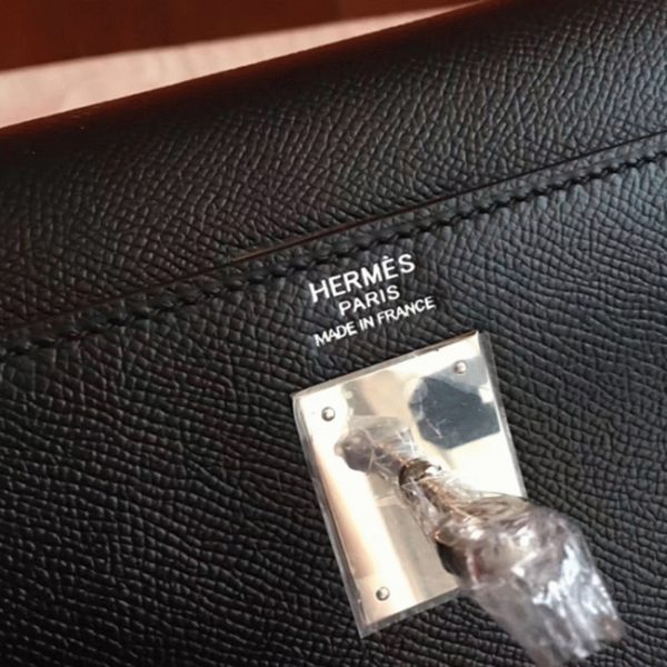 Réplique Sac à main Hermès Kelly Sellier 32cm Noir Epsom – Image 8