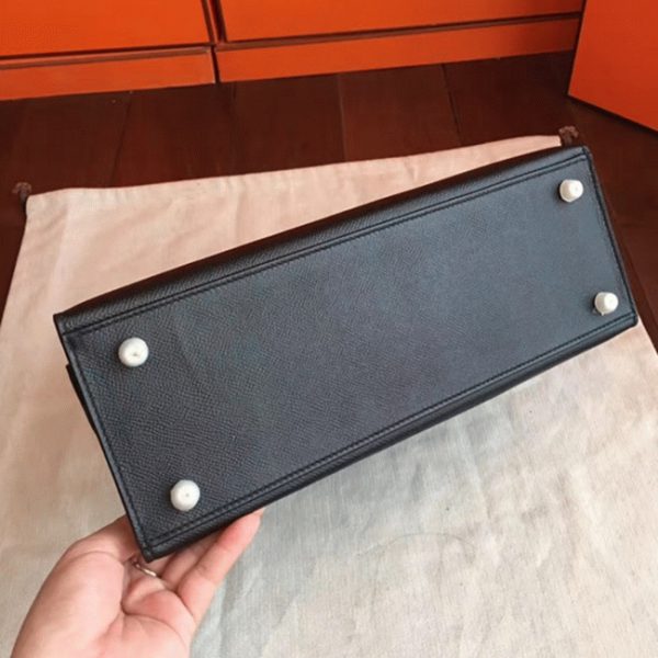 Réplique Sac à main Hermès Kelly Sellier 32cm Noir Epsom – Image 6
